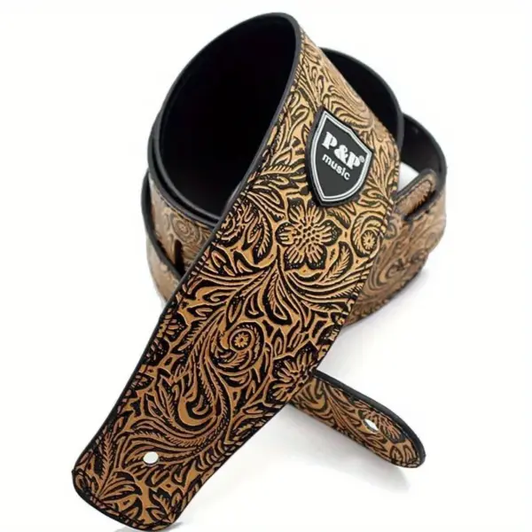 Adjustable Faux Leather Guitar Strap 6.5cm Width - Image 11