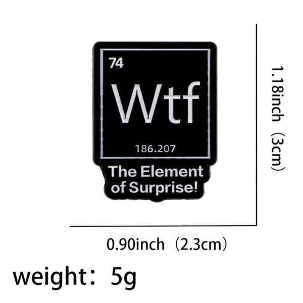 Wtf Element 74 Enamel Brooch Pin - Image 3