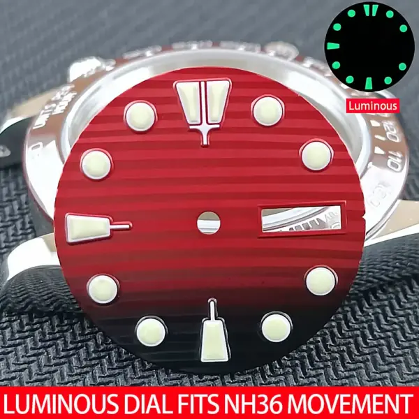 28.5mm Green Luminous Watch Dial for NH35/NH36 - Image 9