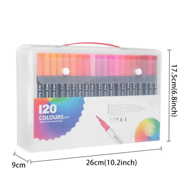 120 Color Dual Tip Brush Pen Set - Image 5