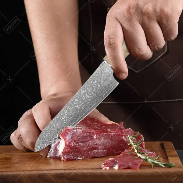 Damascus Steel Chef Knife for Versatile Cooking - Image 4