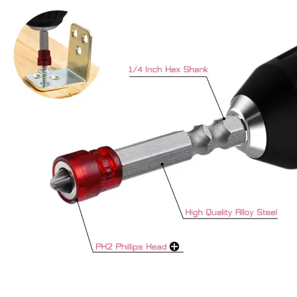 Magnetic Screwdriver Bit PH2 1/4 Inch Hex - Image 2