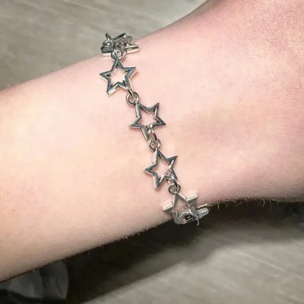 Vintage Star Charm Link Chain Bracelet - Image 2