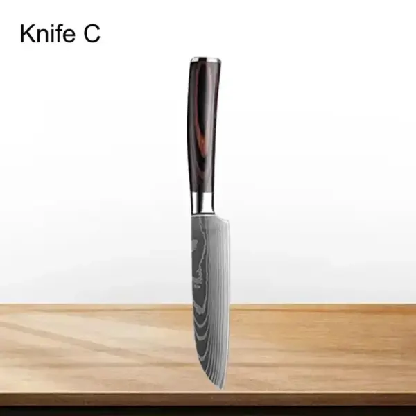 Professional Japanese Chef Knife Set with Wood Handle - Image 10