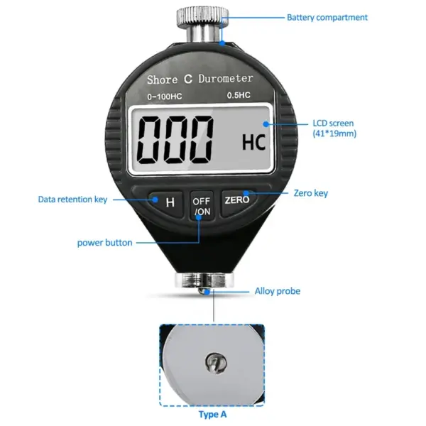 Digital Shore Hardness Durometer Tester 0-100 - Image 8