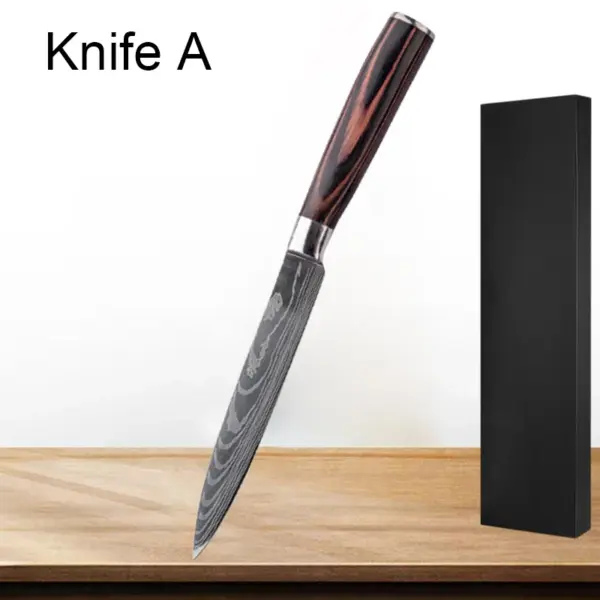 Multifunctional Chef's Knife Set with Wood Handle - Image 10