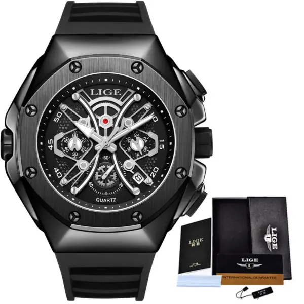 LIGE Luxury Waterproof Quartz Watch for Men - Image 8