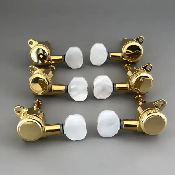 Gold Locking Guitar Machine Heads with Pearl Buttons - Image 4