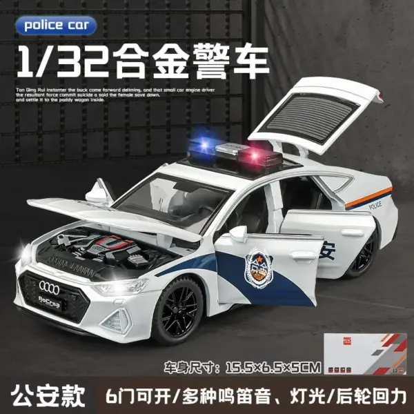 1:32 AUDI RS7 Police Car Diecast Model - Image 7