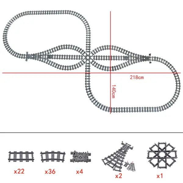 Flexible Building Block Train Tracks Set - Image 35