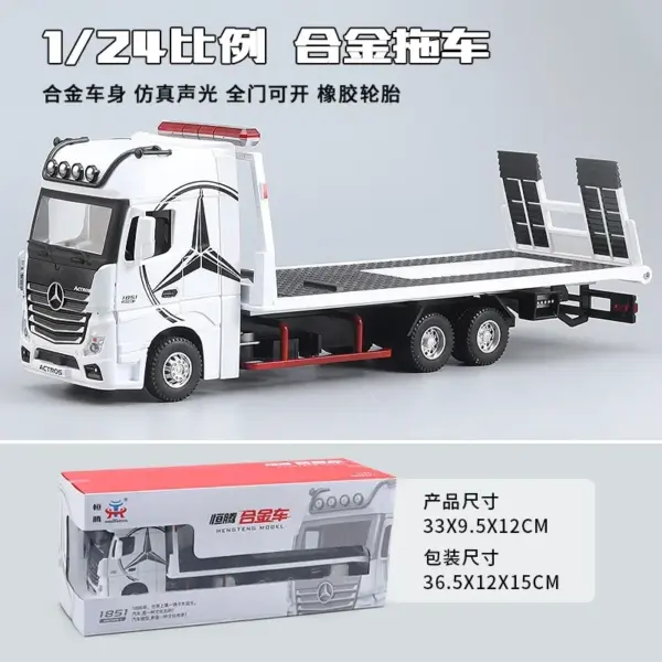 1:24 Scale Mercedes Benz Flatbed Truck Model - Image 5