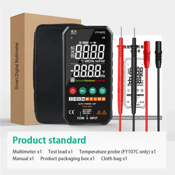 FY107C Smart Digital Multimeter with Probes - Image 7