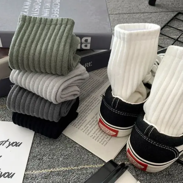 5 Pairs Mid Tube Sports Socks for Men - Image 3