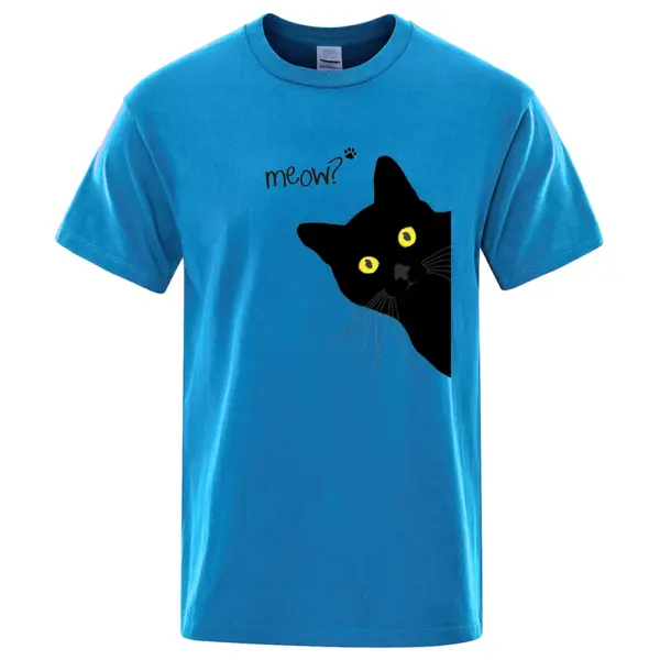Funny Black Cat Graphic Men's T-Shirt - Image 7
