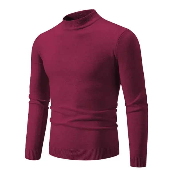 Men's Mock Neck Casual Autumn Sweater - Image 7