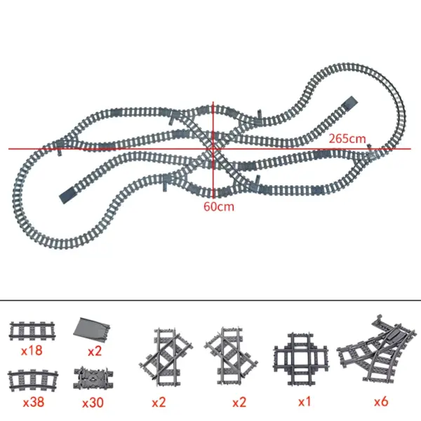 Flexible Building Block Train Tracks Set - Image 37