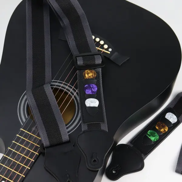 Adjustable Guitar Strap with Plectrum Storage - Image 5