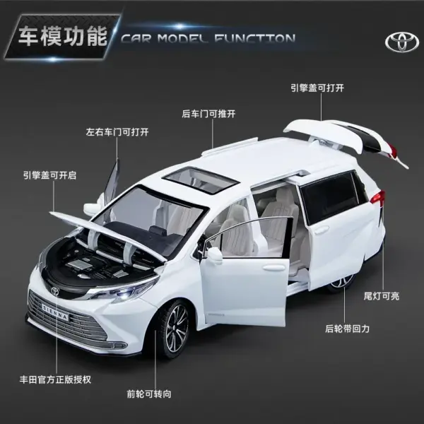 1:24 Diecast Toyota Sienna Alloy Car Model - Image 4