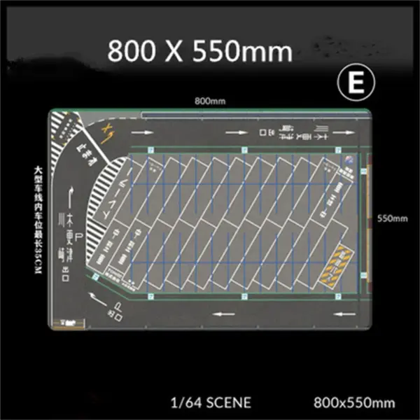 1:64 Scale Parking Lot Scene Mat 80x55cm - Image 5