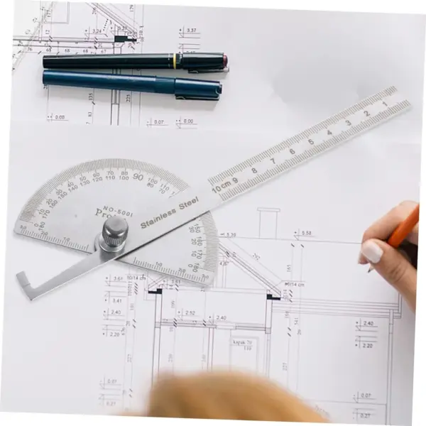 Stainless Steel Round Head Protractor Gauge - Image 3