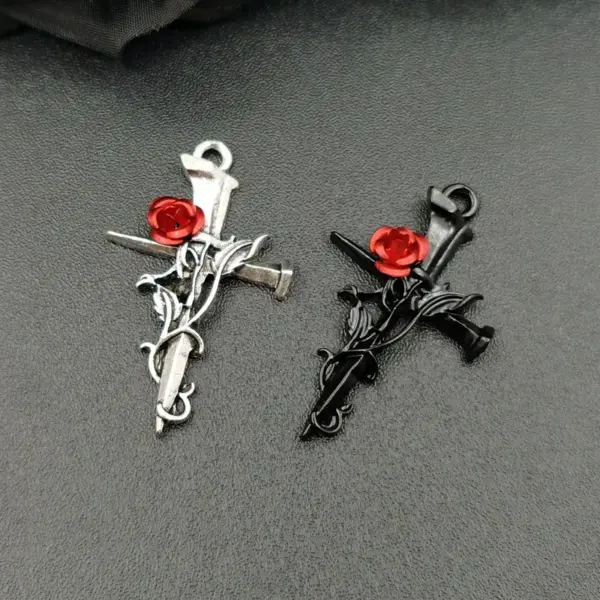 10pcs Neo-Gothic Zinc Alloy Sword Charms - Image 4