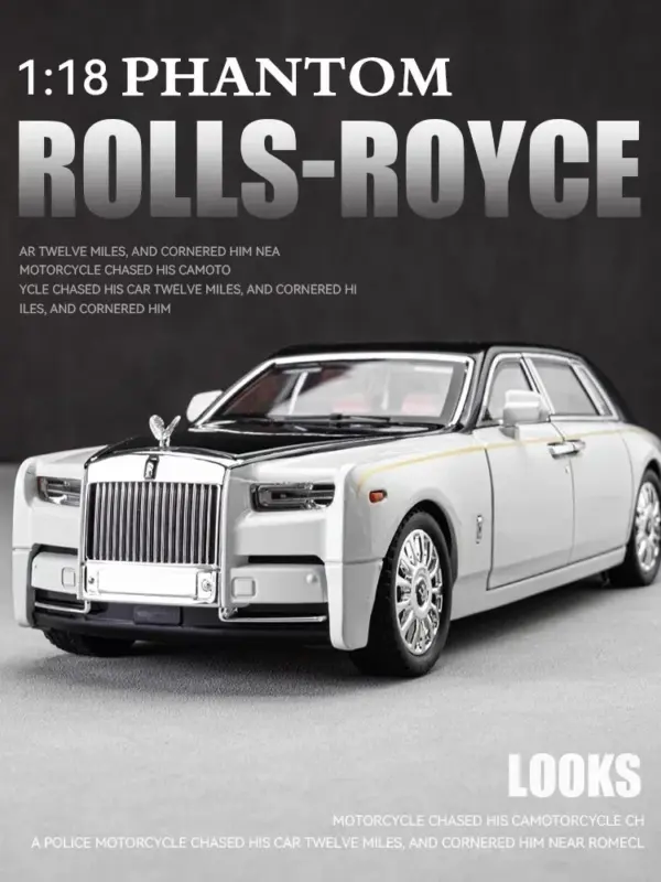 1:18 Rolls Royce Phantom Diecast Model Car - Image 6