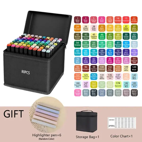 120 Colors Dual Tip Art Markers Set - Image 9