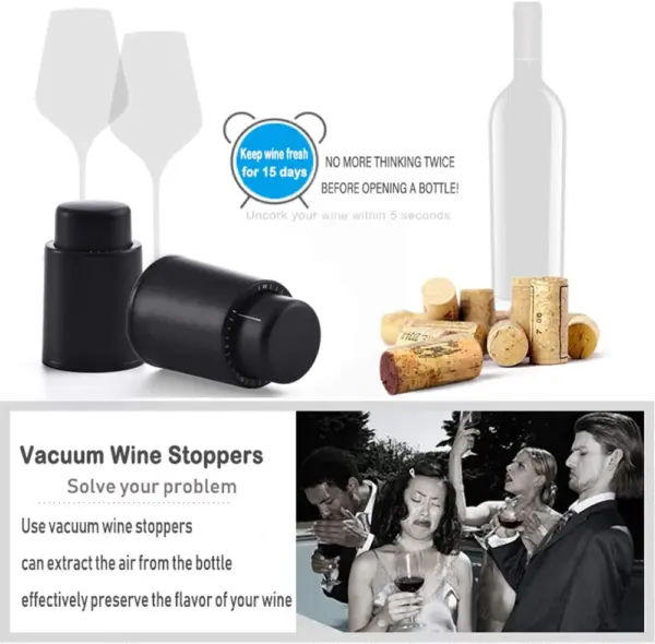 Vacuum Wine Bottle Stopper with Date Marker - Image 4