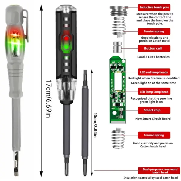 Magnetic Voltage Tester Screwdriver Pen AC24-250V - Image 2