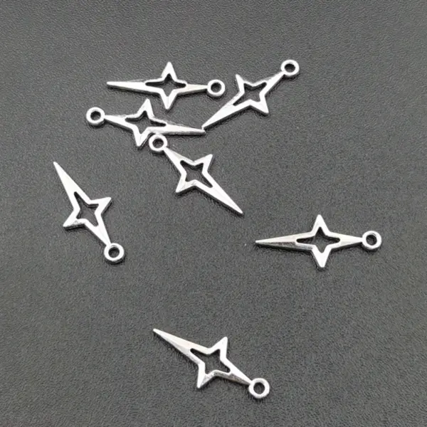 20pcs Antique Silver Star Charms for Jewelry - Image 3