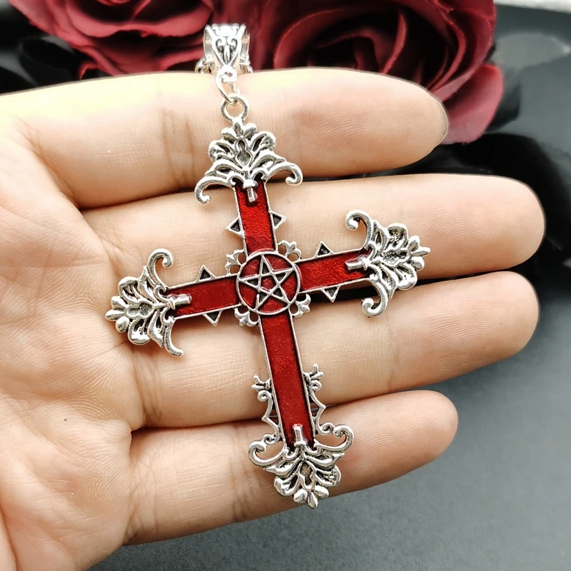 Gothic Upside Down Cross Pendant Necklace 3 Gothic Upside Down Cross Pendant Necklace - Image 3