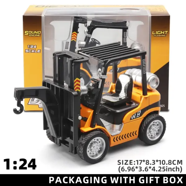 1:24 Scale Alloy Forklift and Crane Toy Model - Image 8