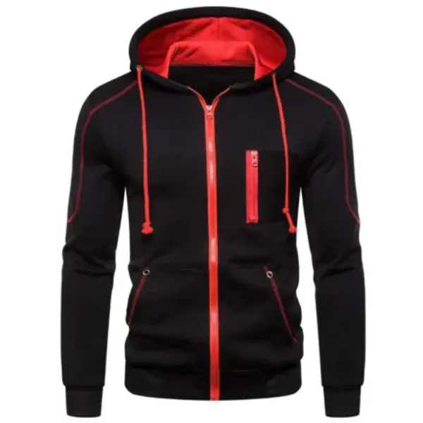 Men's Fleece Lined Winter Hoodie with Zipper - Image 8