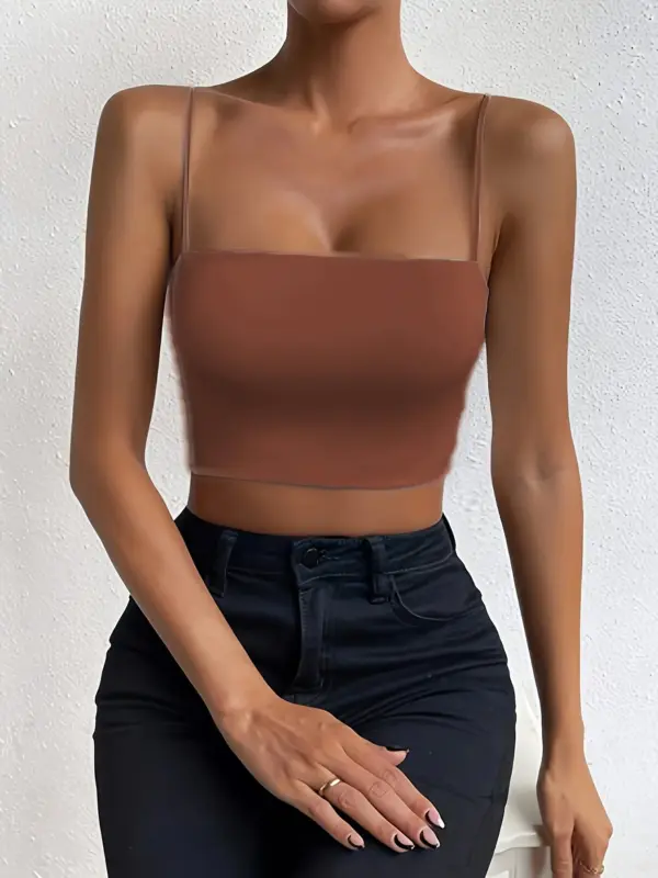 Chic Solid Spaghetti Strap Cami Top - Image 8