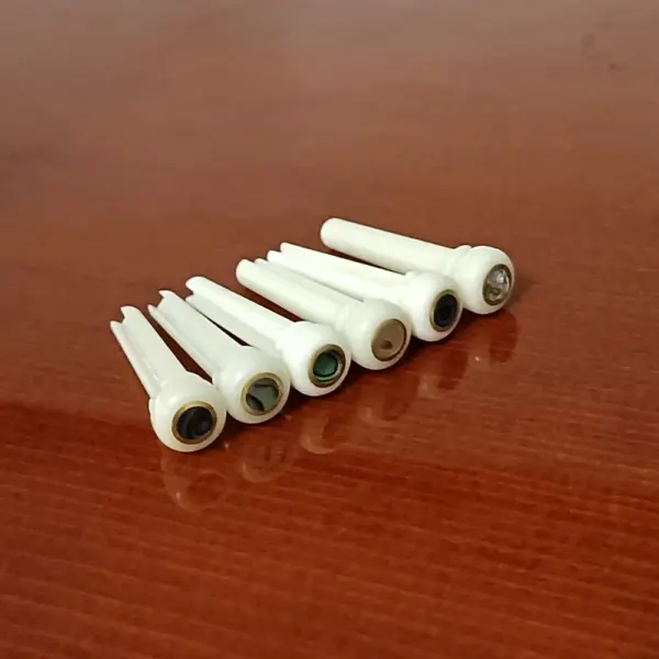 6 Pack Acoustic Guitar Bridge Pins Pure Bone - Image 2