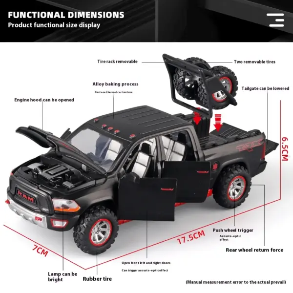 1:32 Dodge RAM Alloy Model with Sound & Lights - Image 3