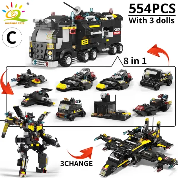 HUIQIBAO Police Station Building Blocks Set - Image 5