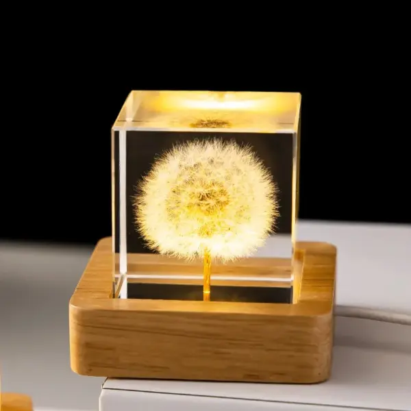 3D Dandelion Glass Ball Night Light - Image 2