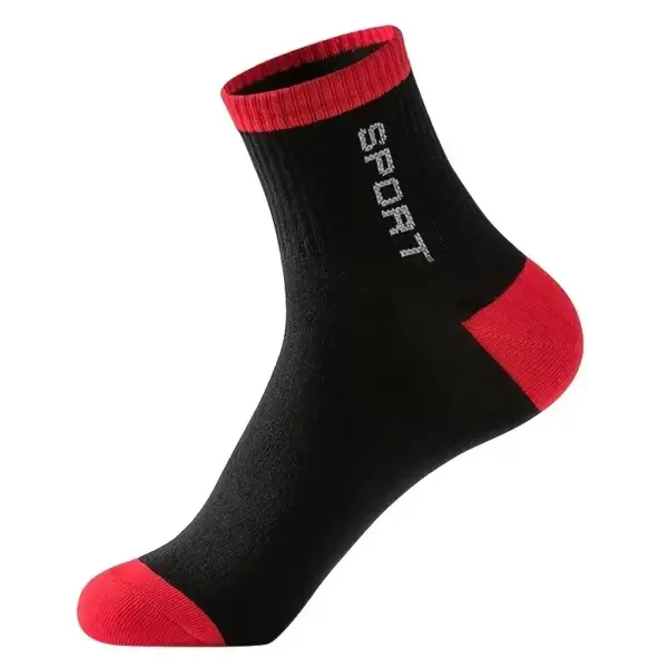 5 Pairs Men's Athletic Crew Socks Set - Image 2
