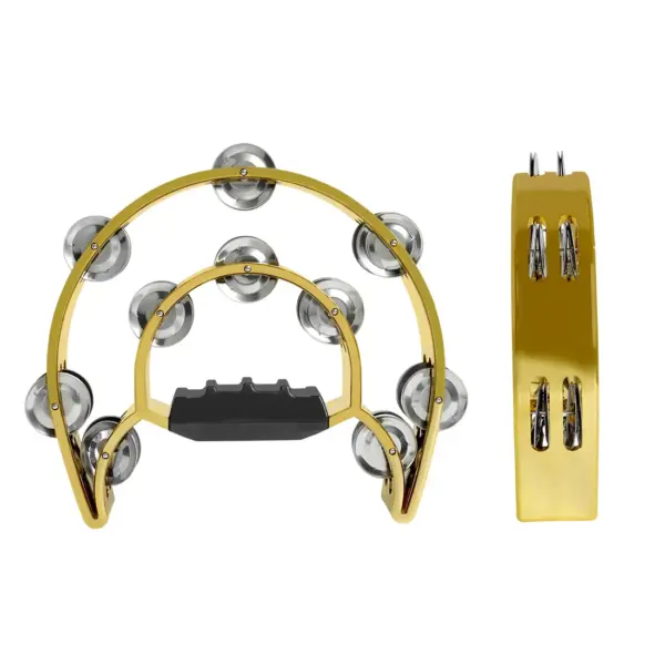 10-inch Metal Bell Tambourine for Performances - Image 3