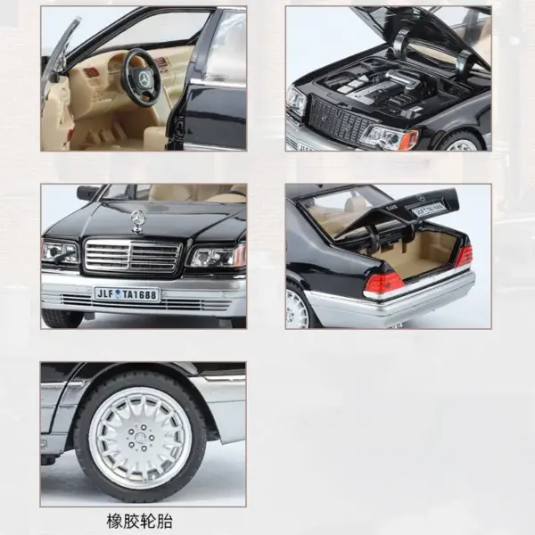 1:24 Mercedes-Benz W140 Classic Alloy Model Car - Image 5