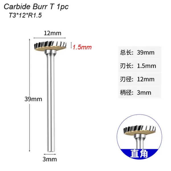 T Type 3mm Carbide Rotary File for Die Grinder - Image 7