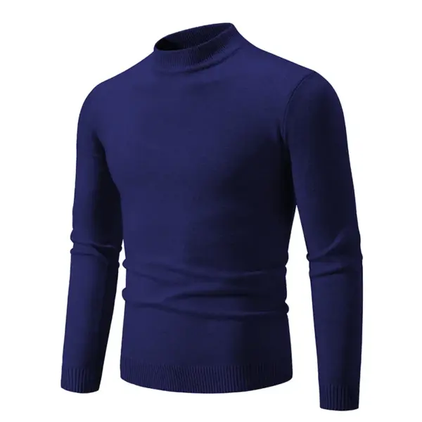 Men's Mock Neck Casual Autumn Sweater - Image 5