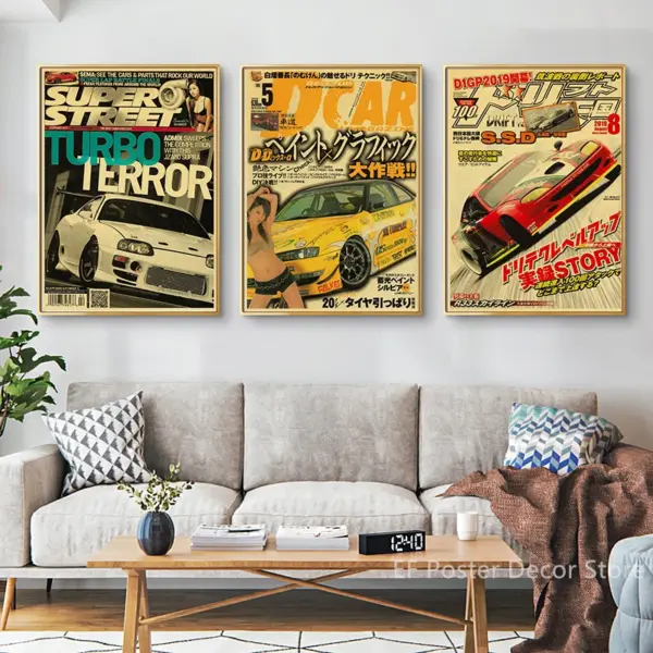 Vintage Motorsport GTR Cars Kraft Paper Poster - Image 4