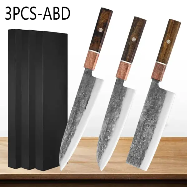 Professional Chef Knife Set with Wood Handle - Image 12