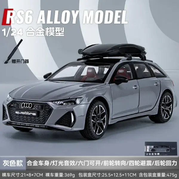 1:24 Audi RS6 Avant Diecast Model Car - Image 12