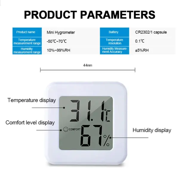 Mini Indoor LCD Thermometer Hygrometer - Image 5