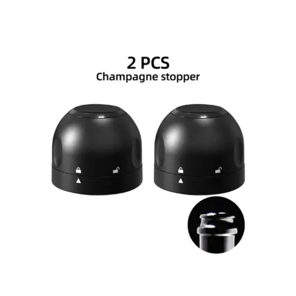 Vacuum Silicone Champagne Bottle Stopper Black - Image 9