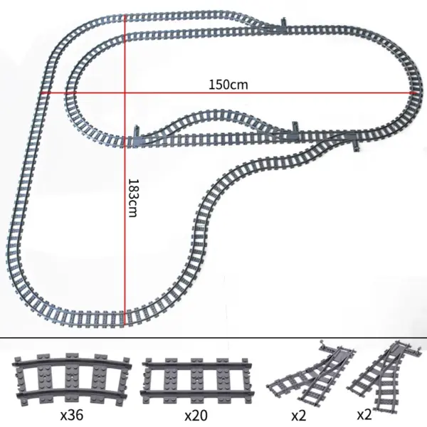 Flexible Building Block Train Tracks Set - Image 59