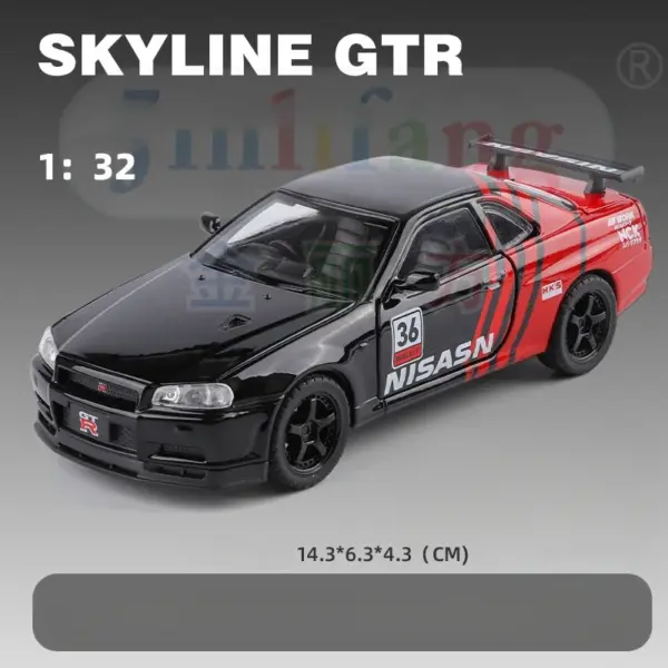 1:32 Nissan Skyline GTR R34 Diecast Car Model - Image 8